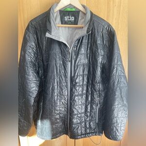 Stio Men's Black Quilted Packable Puffer Jacket